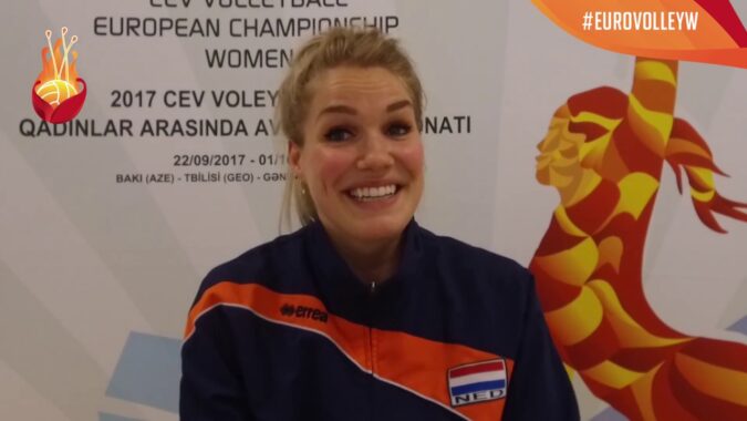 CE2017F :: Kirsten Knip (libero NED 1m70 25a) vorbește după victoria Olandei din semifinale