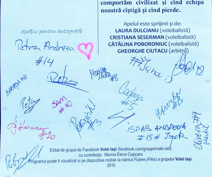 Autografe Medicina Tg Mureș 2016 – Volei România