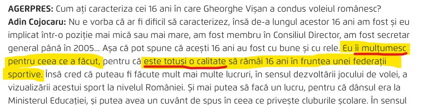 Cojocaru îi mulțumește lui Vișan